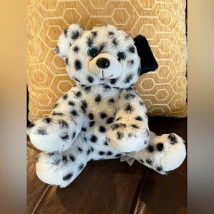 The Bear Factory Spotted Cow Teddy Black White BLUE EYES 11” 2001 Plush RARE